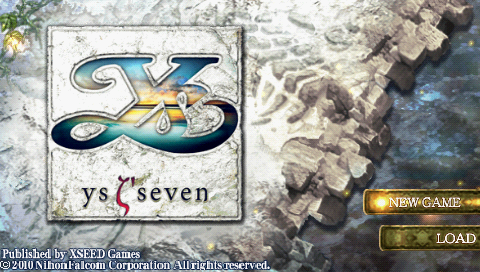 Ys Seven [Premium Edition] title screen for PSP